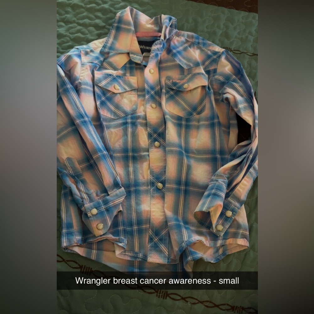 Wrangler Blue and Pink Plaid Shirt - tough enough to wear pink
